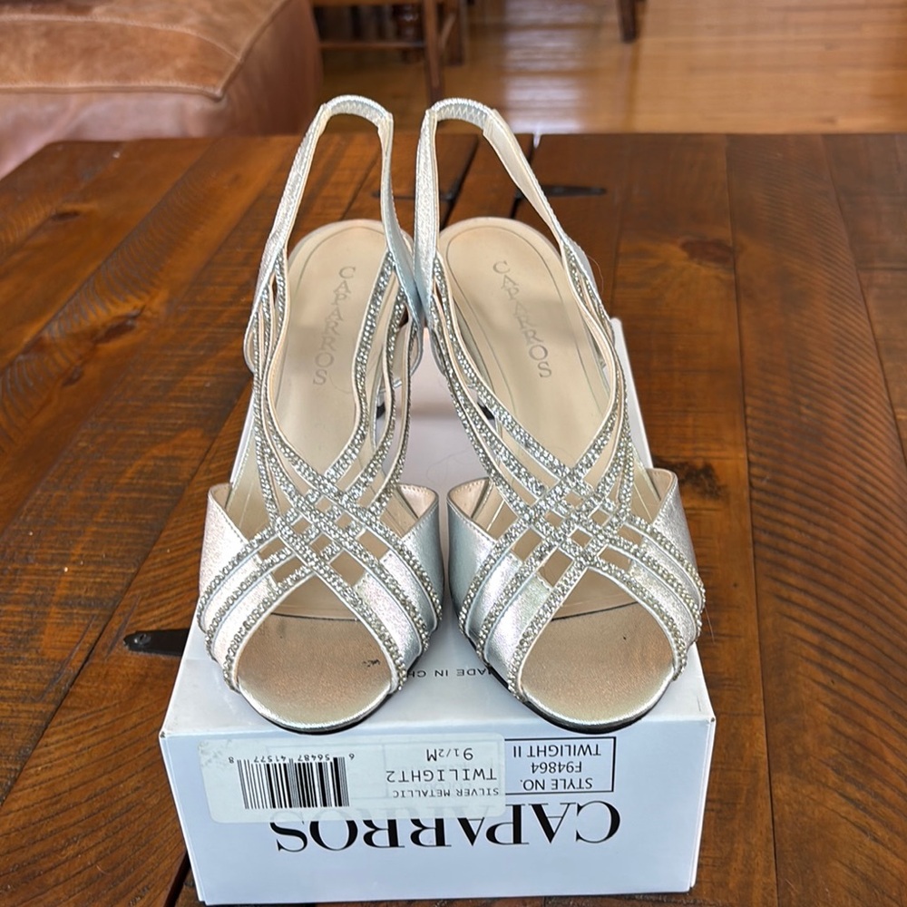 Caparros Silver Slingback Heels